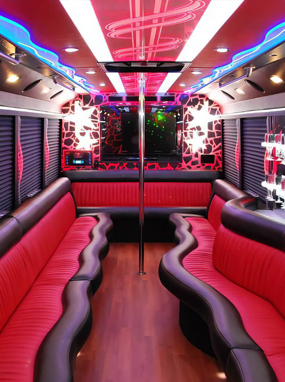 premium amenities on bus